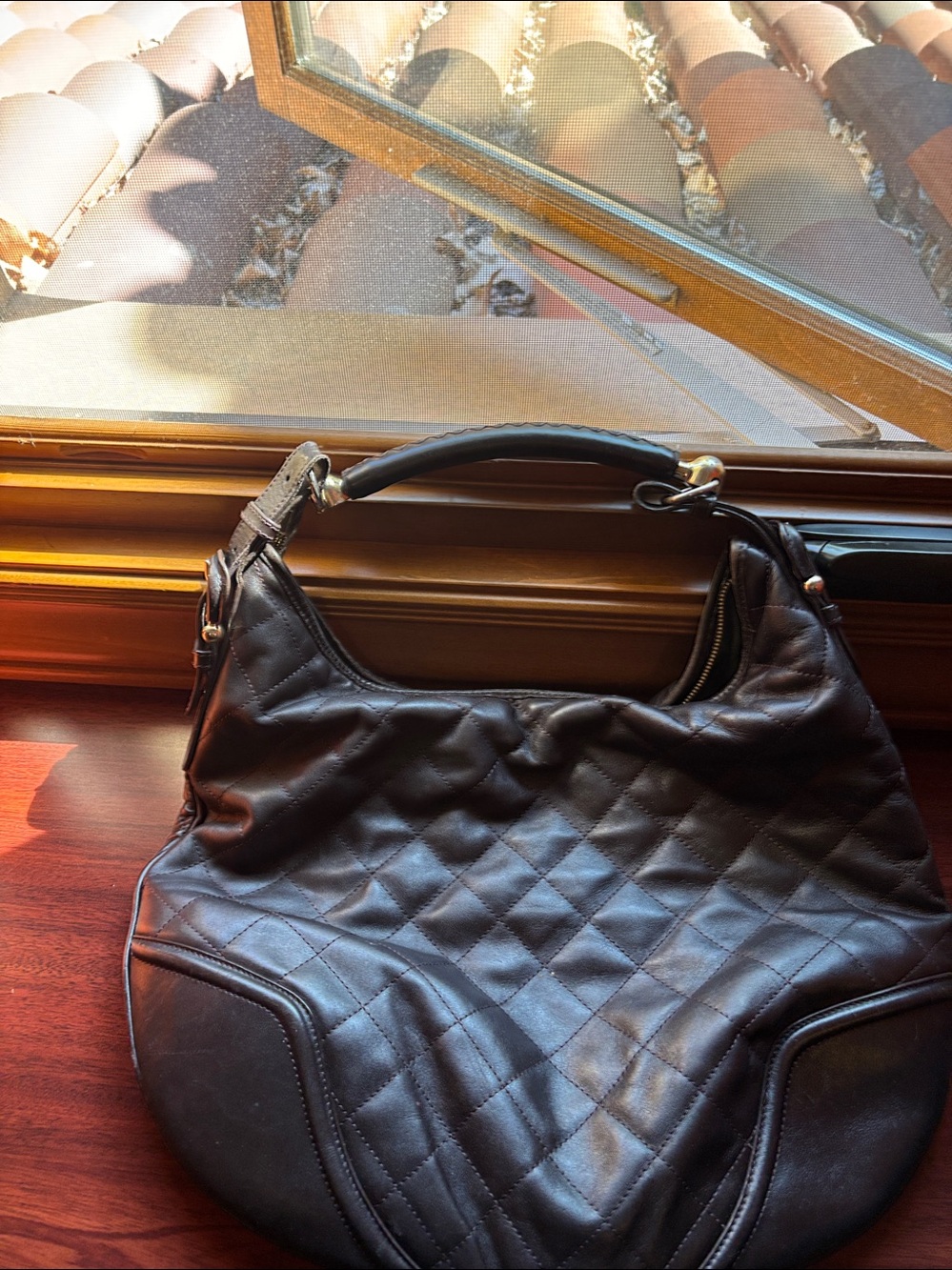 Burberry Quilted Leather Shoulder Bag - Dark Brown - Picture 3 of 7